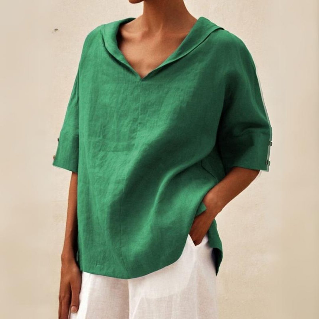 Blouse en Lin Élégante pour Femme – Style Naturel & Confort Respirant