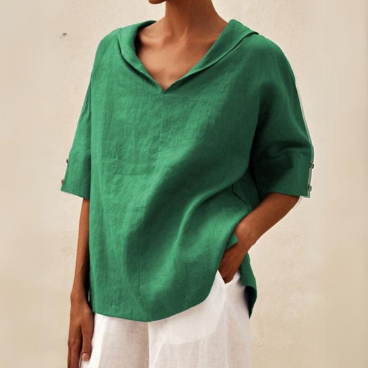 Blouse en Lin Élégante pour Femme – Style Naturel & Confort Respirant