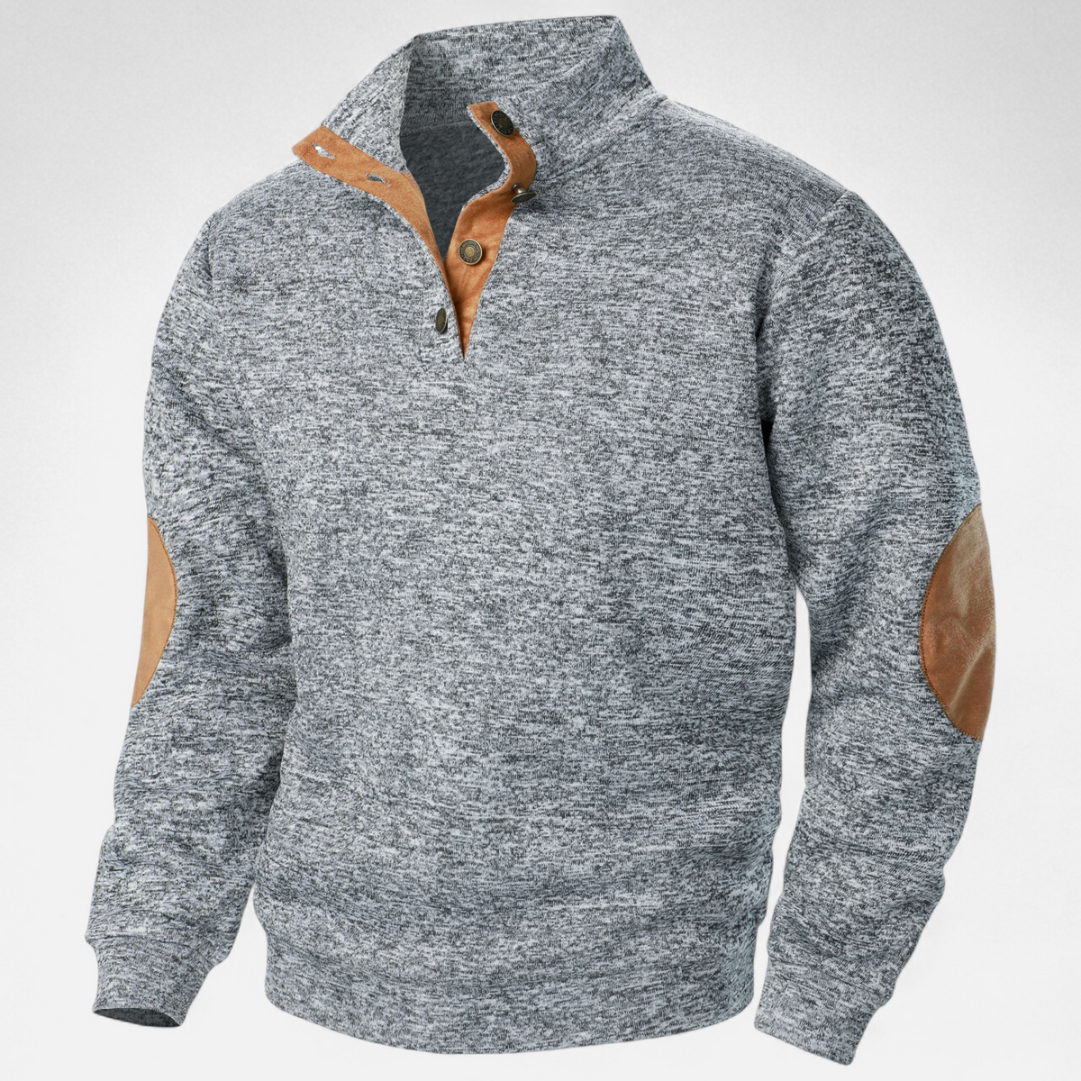 Cassian | Pull Homme Col Montant Boutonné Patchwork Style Heritage