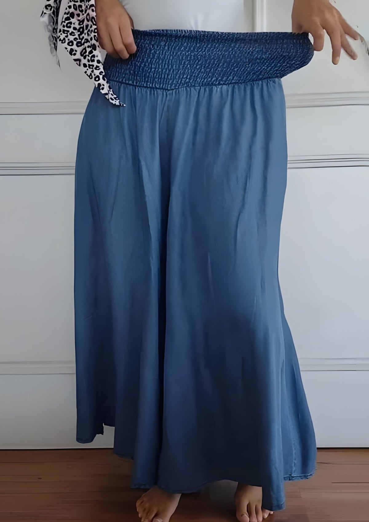 Pantalon Taille Haute avec Ceinture Élastique – Style Confortable et Élégant