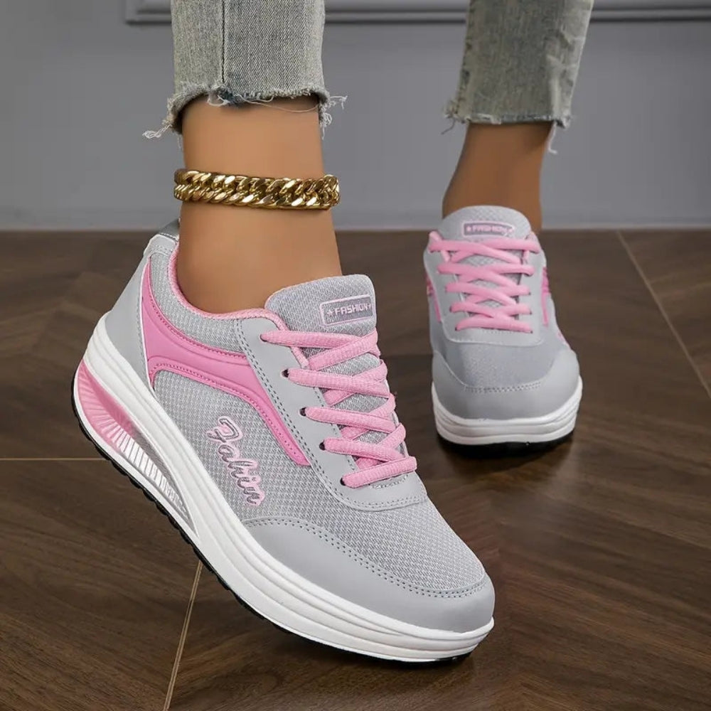 Sneakers Low-Top pour Femme – Confort Quotidien avec Semelle Surélevée