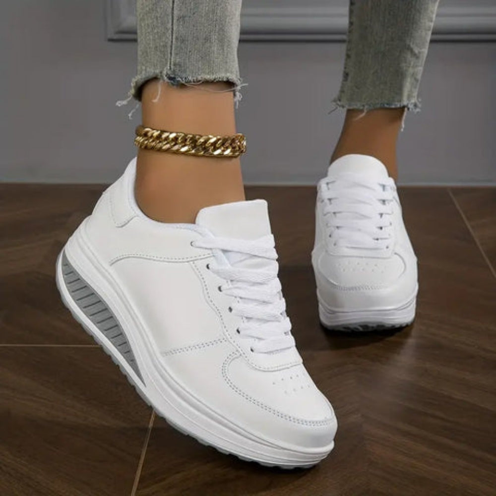Sneakers Low-Top pour Femme – Confort Quotidien avec Semelle Surélevée