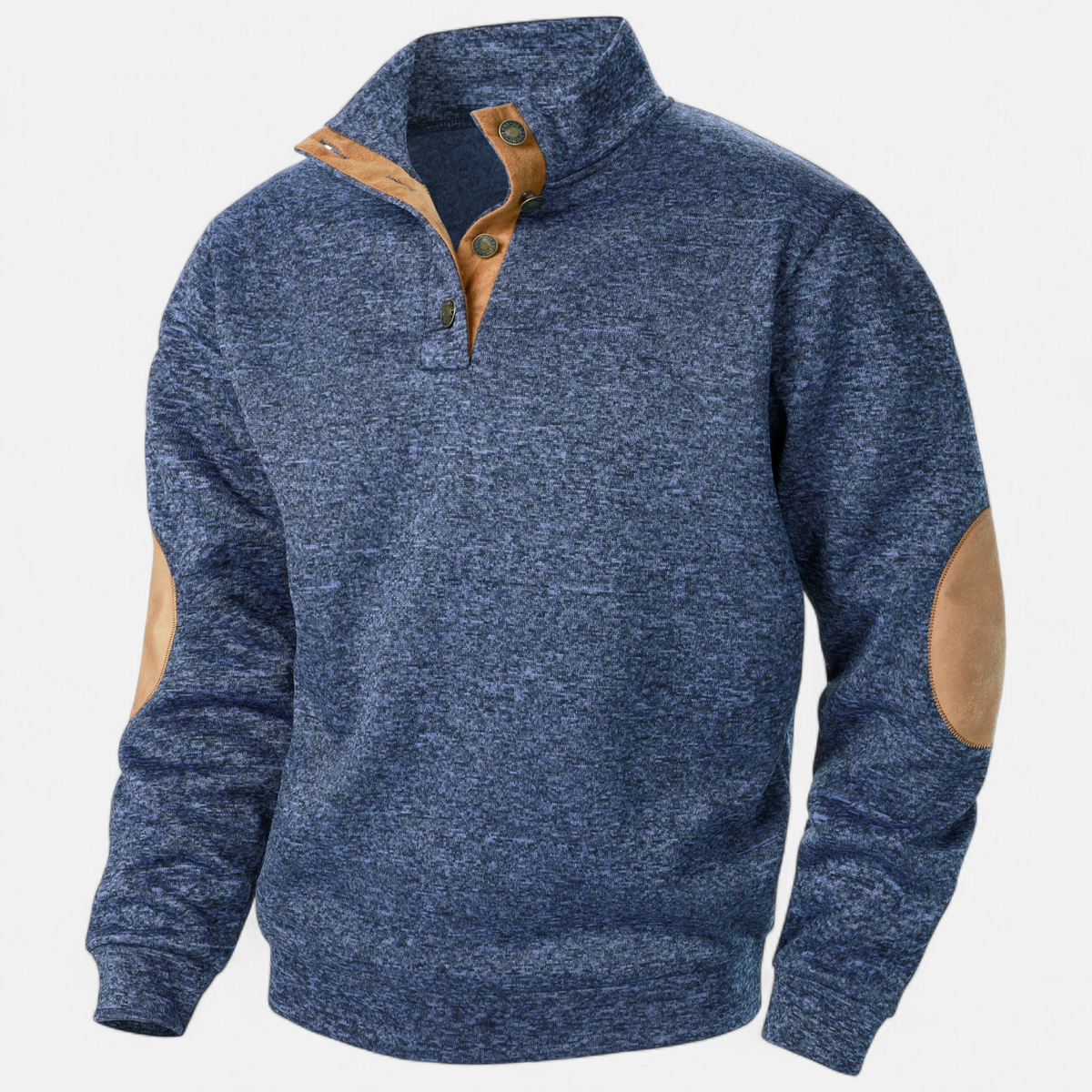 Cassian | Pull Homme Col Montant Boutonné Patchwork Style Heritage