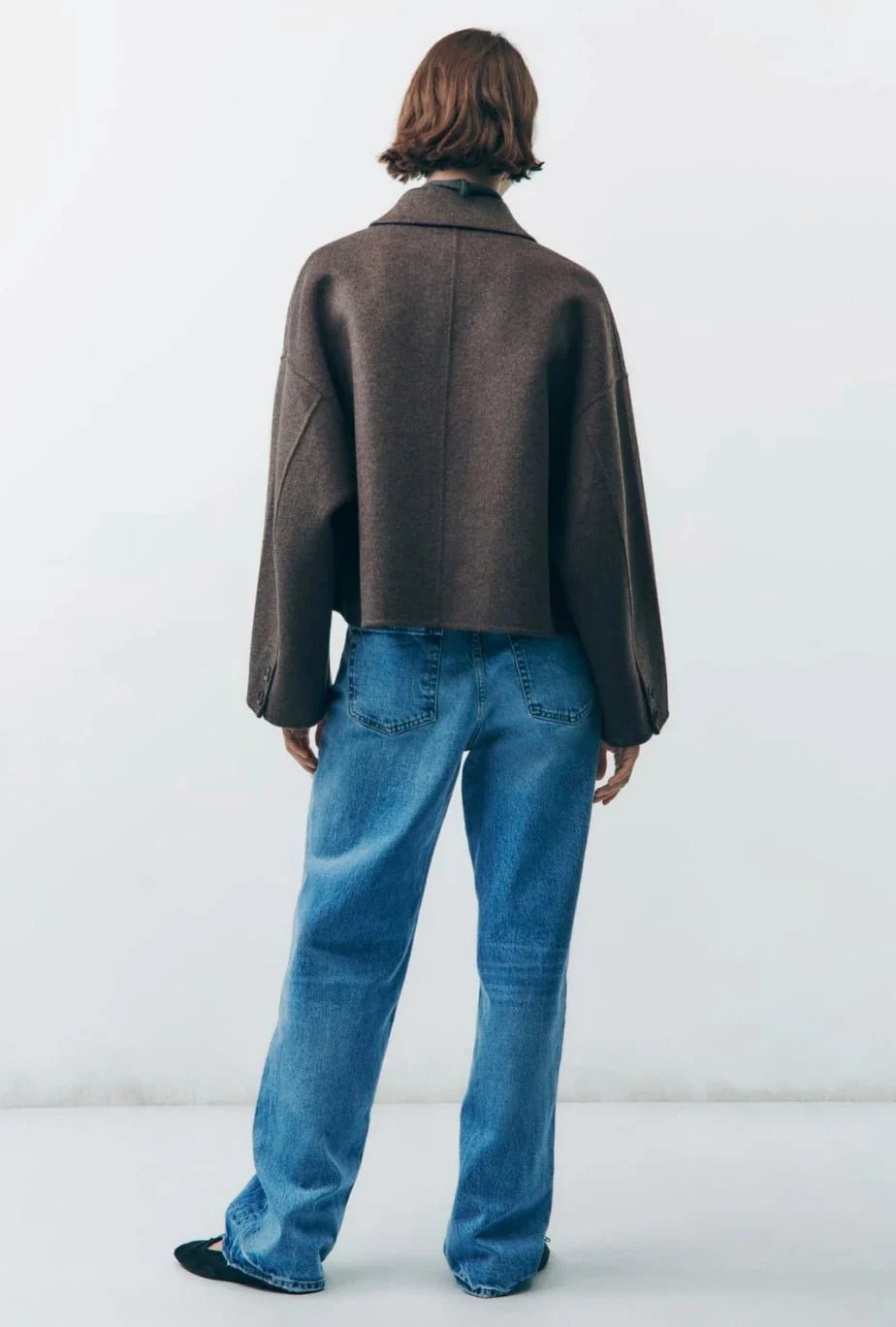 Lydie | Veste Oversize Femme Marron Élégante à Boutons et Col Revers