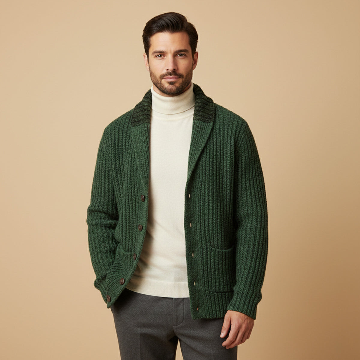 Cardigan Homme Structuré avec Revers – Style, Confort et Polyvalence