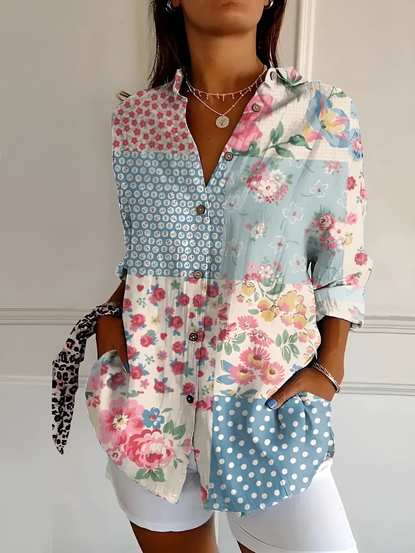 Blouse Fleurie Élégante – Style Féminin & Confort Léger